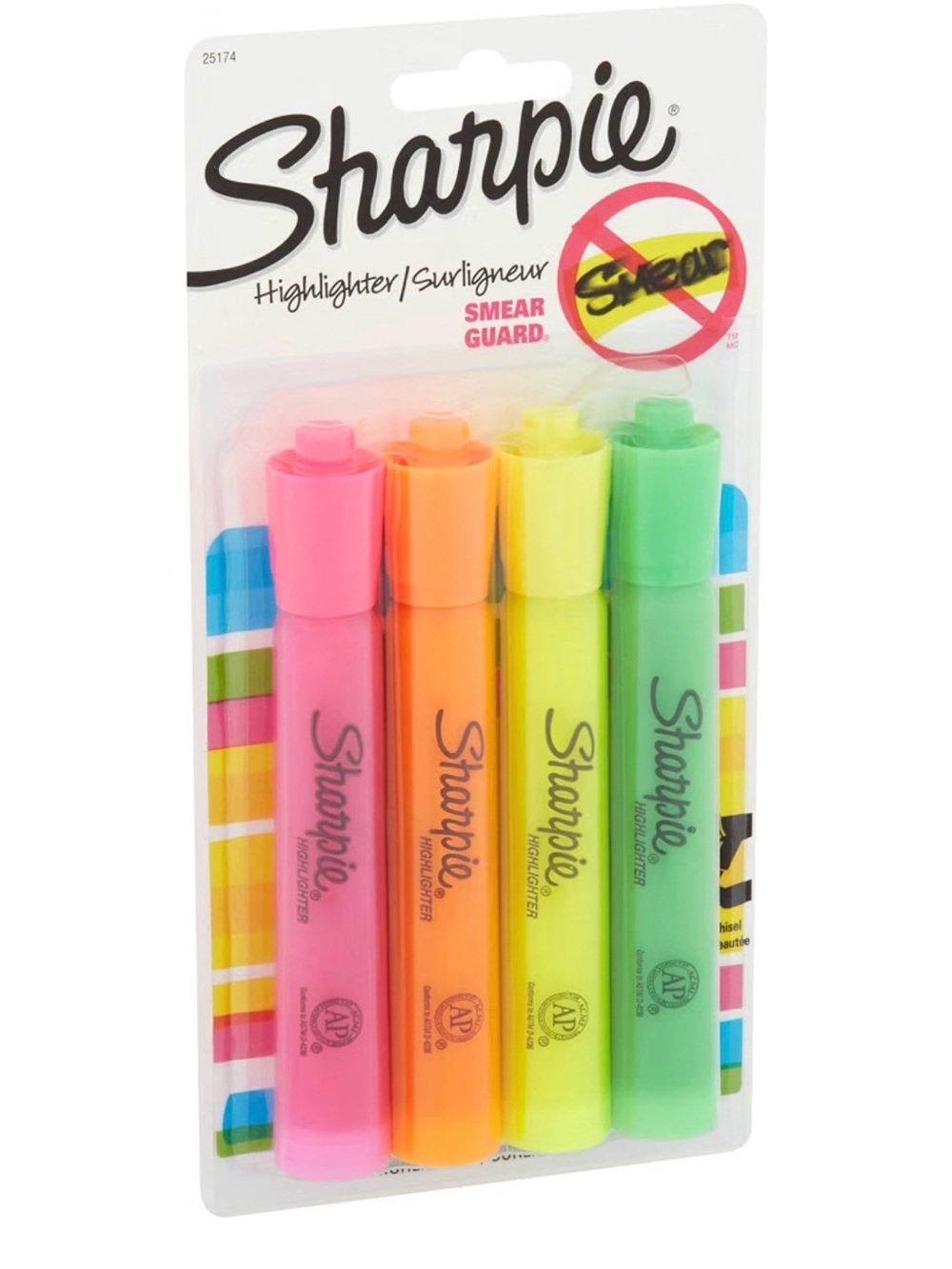 Sharpie Neon Highlighter Set - Pink, Orange, Yellow, Green total 12
